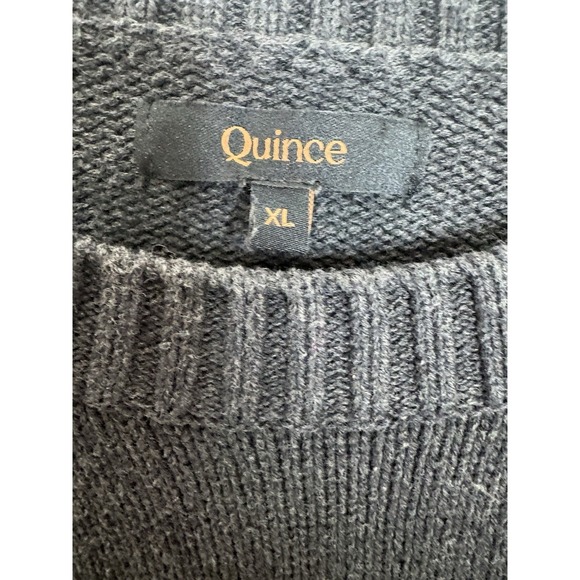 Quince 100% Organic Cotton Womens Boyfriend Crew Sweater Charcoal XL Slouchy - Picture 2 of 5